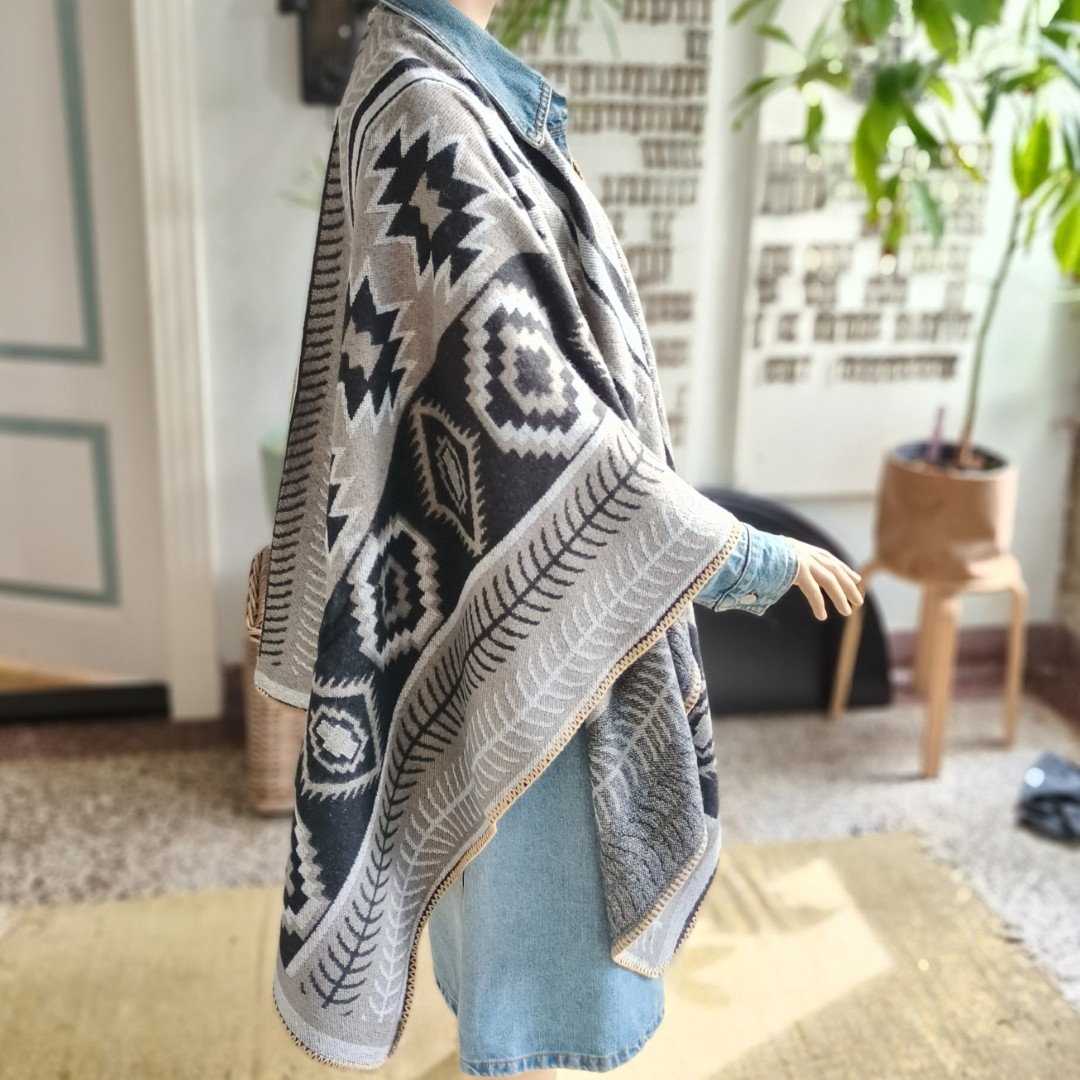 Poncho etnisch Nietap - Afbeelding 4